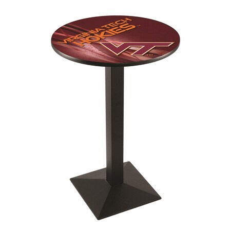 Holland Bar Stool Co 42" Blk Wrinkle Virginia Tech Pub Table, 36" dia. Top L217B4236VATech-D2